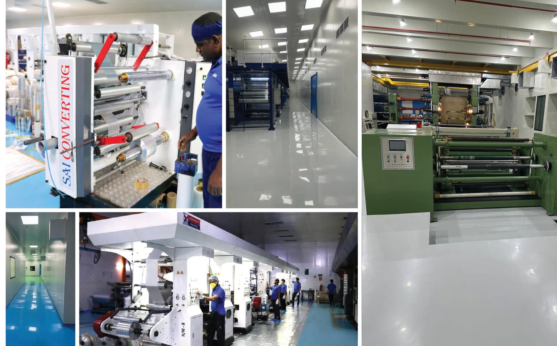 Production floor at AAPL Solutions — converting, printing and clean room lines at the certified plant supplying AA Global USA packaging and APIs