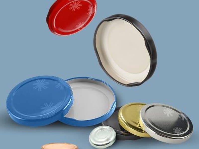 Twist-off metal lug caps in a range of colours and diameters